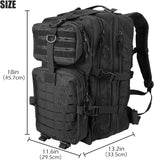 ProCase Tactical Backpack 42L Large Rucksack 3 Day Outdoor Military Army Assault Pack Go Bag Backpacks -Black