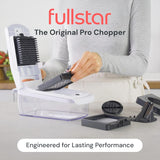 Fullstar Pro Original - Vegetable Chopper, Cutter & Spiralizer - 4 Blades | Onion, Salad & Veggie Dicer - Fast Food Prep Kitchen Gadgets & Cooking Gifts (4-in-1, White)