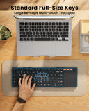 ProtoArc XK01 TP Foldable Keyboard with Touchpad, 0.65 in Keycaps, Black | Multi-touch Trackpad, 88-key, Full Shortcut Row, 3-device Bluetooth 5.1 Switching, USB-C Charging for Mobile Productivity