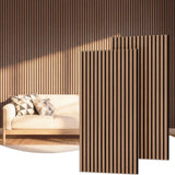 TONOR 4 Pack Acoustic Panels, Wood Panels for Walls, 47.2" x 23.6" Panneau Acoustique Mural, Flexible Slat Wall Panel for Home, Studio, Office, Brown