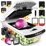 Fullstar Pro Original - Vegetable Chopper, Cutter & Spiralizer - 4 Blades | Onion, Salad & Veggie Dicer - Fast Food Prep Kitchen Gadgets & Cooking Gifts (4-in-1, White)