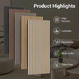 TONOR 4 Pack Acoustic Panels, Wood Panels for Walls, 47.2" x 23.6" Panneau Acoustique Mural, Flexible Slat Wall Panel for Home, Studio, Office, Brown