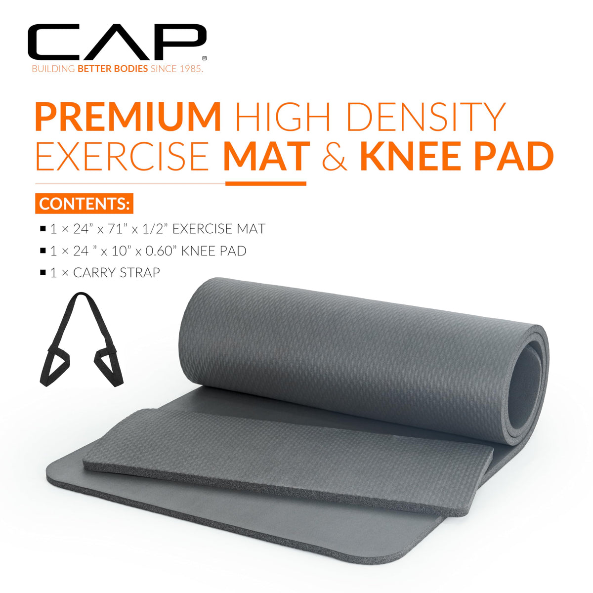 CAP Barbell 1/2-Inch High Density Exercise Yoga Mat with Strap | Multiple Options – view 21