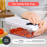 Fullstar Pro Original - Vegetable Chopper, Cutter & Spiralizer - 4 Blades | Onion, Salad & Veggie Dicer - Fast Food Prep Kitchen Gadgets & Cooking Gifts (4-in-1, White)