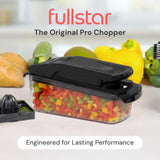 Fullstar Pro Original - Vegetable Chopper, Cutter & Spiralizer - 4 Blades | Onion, Salad & Veggie Dicer - Fast Food Prep Kitchen Gadgets & Cooking Gifts (4-in-1, White)