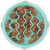 Outward Hound Fun Feeder Slo Bowl, Flower Pattern, Purple, Large, 11.8" | Slows Fast Eaters, Can Aid Digestion, Holds 4 Cups Dry or Wet Food, Non-Slip Base, Easy Clean, No BPA, Medium to Large Dogs