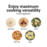 Hamilton Beach Digital Programmable Rice Cooker & Food Steamer, 14 Cups Cooked (7 Cups Uncooked), Stainless Steel, Steam & Rinse Basket, Delay Start, Model 37548MN