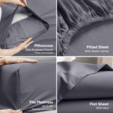 King Sheets Set, 4 Pieces 16" Deep Pocket Hotel Luxury Bed Sheets, Black | Extra Soft Bedsheet Set, Comfy & Breathable Cooling Sheets, Wrinkle & Fade Resistant, Fitted Sheet, Flat Sheet, 2 Pillowcases