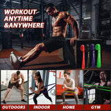 LEEKEY Resistance Bands, Exercise Bands Pull Up Assist Bands - Workout Bands Set - Mobility Band Powerlifting Bands for Men and Women Fitness Training, Physical Therapy,Home Workouts