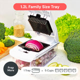 Fullstar Pro Original - Vegetable Chopper, Cutter & Spiralizer - 4 Blades | Onion, Salad & Veggie Dicer - Fast Food Prep Kitchen Gadgets & Cooking Gifts (4-in-1, White)