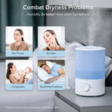 Levoit Humidifiers for Bedroom, Top Fill, Quiet, Knob Control, 360° Nozzle | Cool Mist Air Humidifier for Home, Baby Nursery & Plants, Auto Shut-off for Safety, 25H Lasting, BPA Free