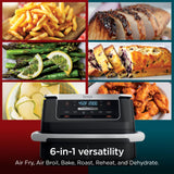 Ninja DualZone Air Fryer, 8 Qt/7.6L, 6-in-1, Grey, DZ801C | Air fry, broil, roast, bake, reheat, dehydrate, 2x4 Qt/3.8L zones, Smart Finish, Match Cook