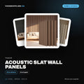 TONOR 4 Pack Acoustic Panels, Wood Panels for Walls, 47.2" x 23.6" Panneau Acoustique Mural, Flexible Slat Wall Panel for Home, Studio, Office, Brown