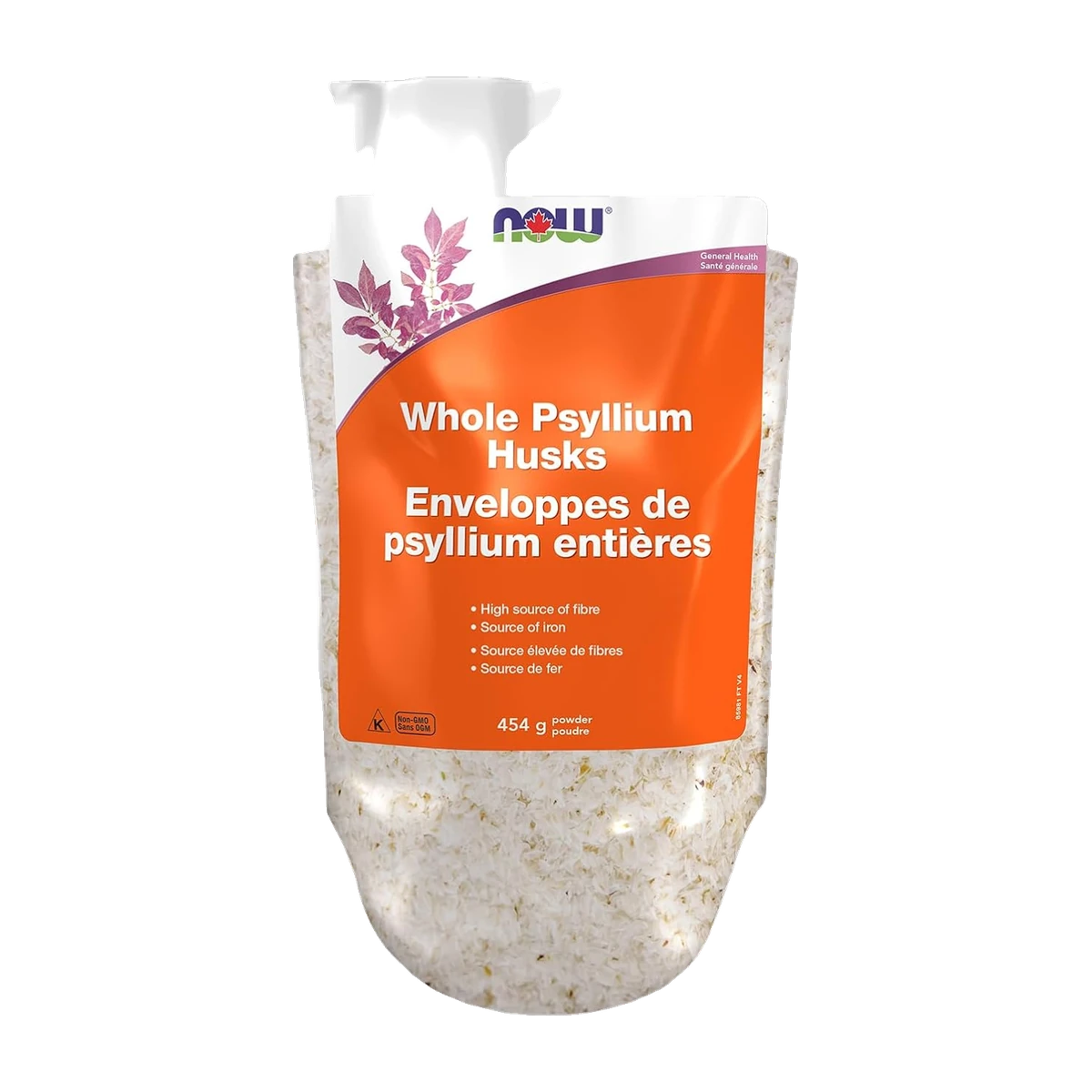 NOW Supplements, Whole Psyllium Husks, Non-GMO Project Verified, Soluble Fibre, 454g