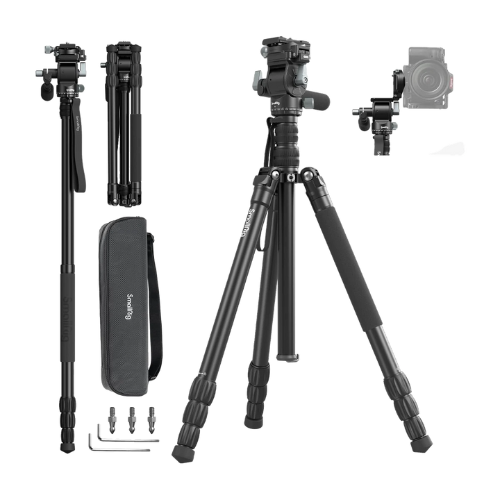 SmallRig FreeBlazer 73" Video Tripod for Vertical/Horizontal Shooting, Monopod Conversion, Rotatable QR Plate, for Camcorder, Mirrorless, DSLR, with Carry Bag, Load up to 11 lbs/5 kg - 4307