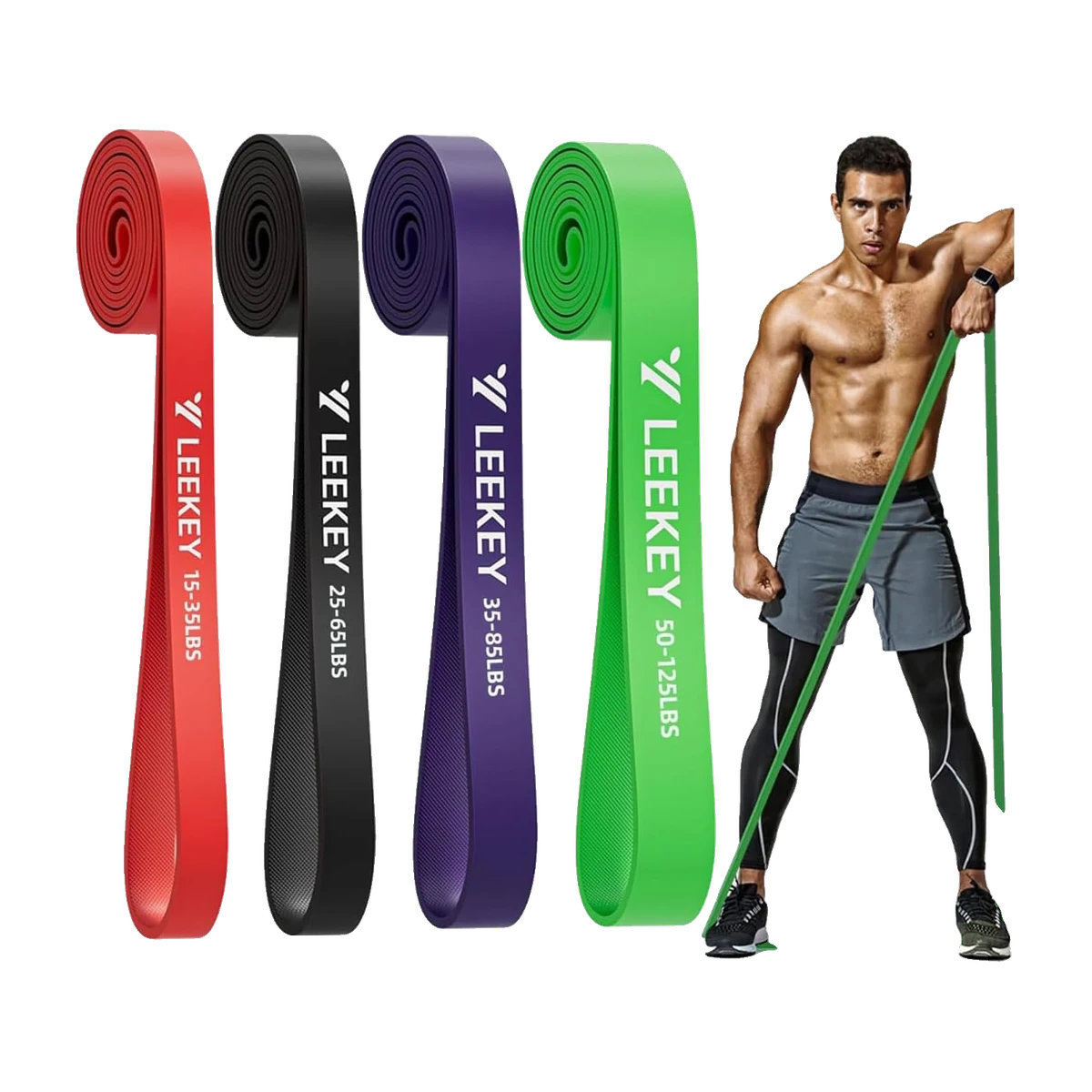 LEEKEY Resistance Bands, Exercise Bands Pull Up Assist Bands - Workout Bands Set - Mobility Band Powerlifting Bands for Men and Women Fitness Training, Physical Therapy,Home Workouts