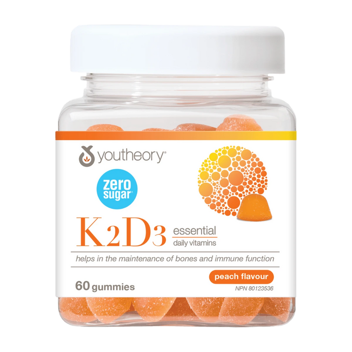 Youtheory VITAMIN K2+D3 ZERO SUGAR GUMMIES, 60 Gummies