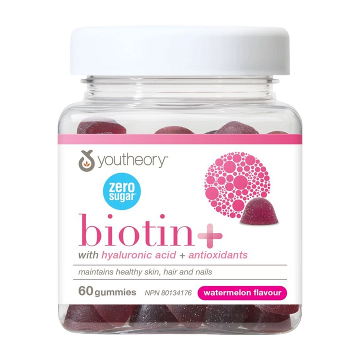 Youtheory BIOTIN+ ZERO SUGAR GUMMIES, 60 Gummies